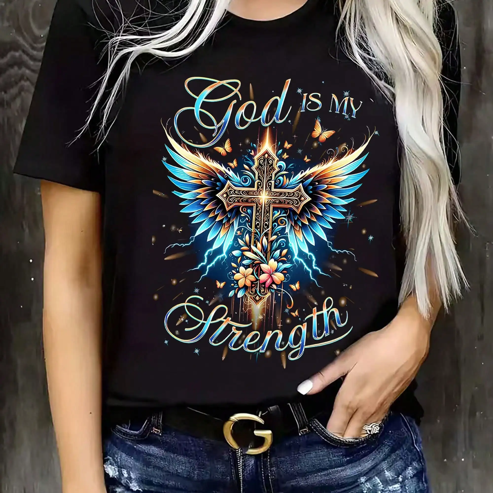 Crossfit Event - Kaos Wanita - Motif Sayap Salib