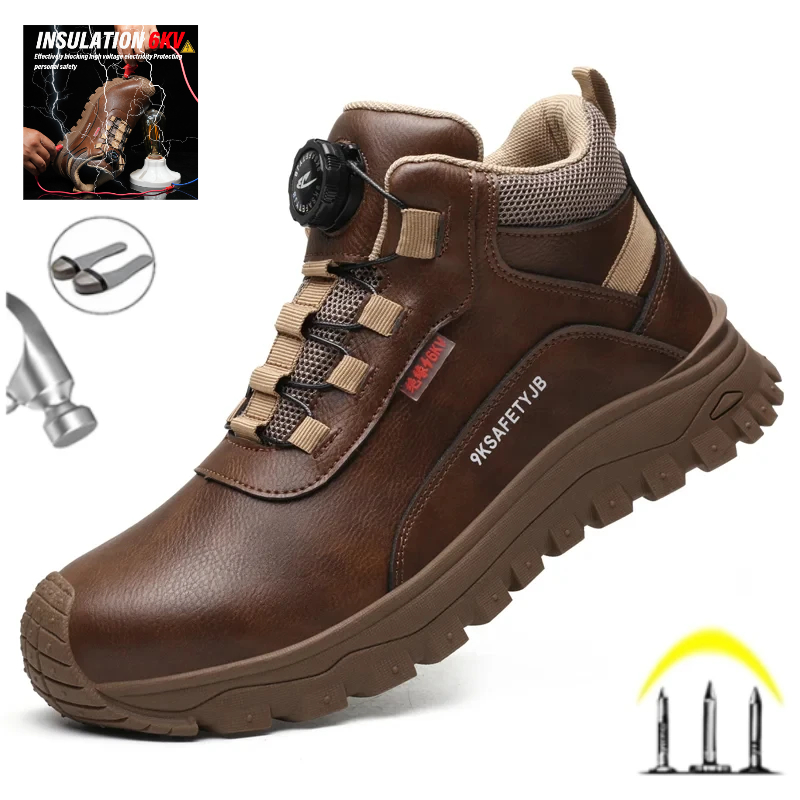 Crossfit Male - Sepatu Kerja Kulit Anti Air 6KV